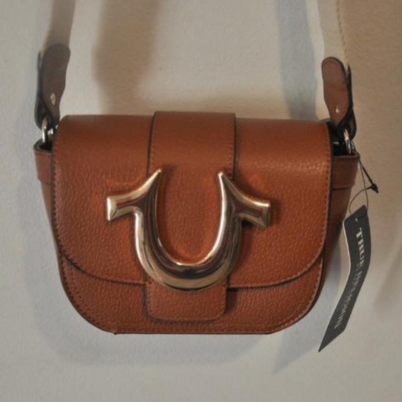True Religion Cognac Horseshoe Crossbody Bag - Picture 2 of 10